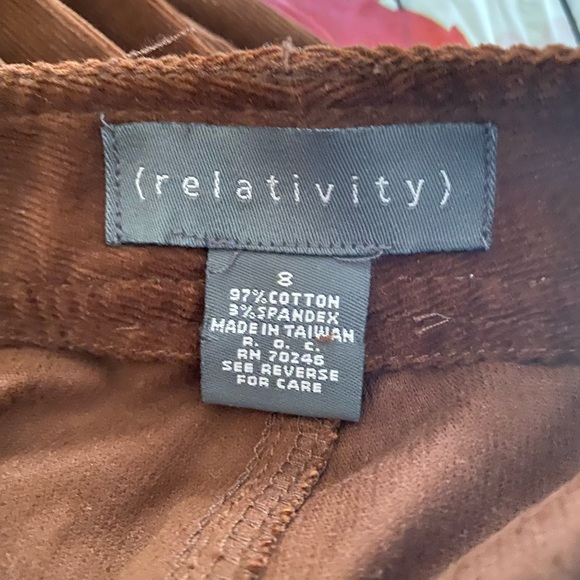 Relativity corduroy women’s pants. Size 8. Chocolate brown - Picture 7 of 10